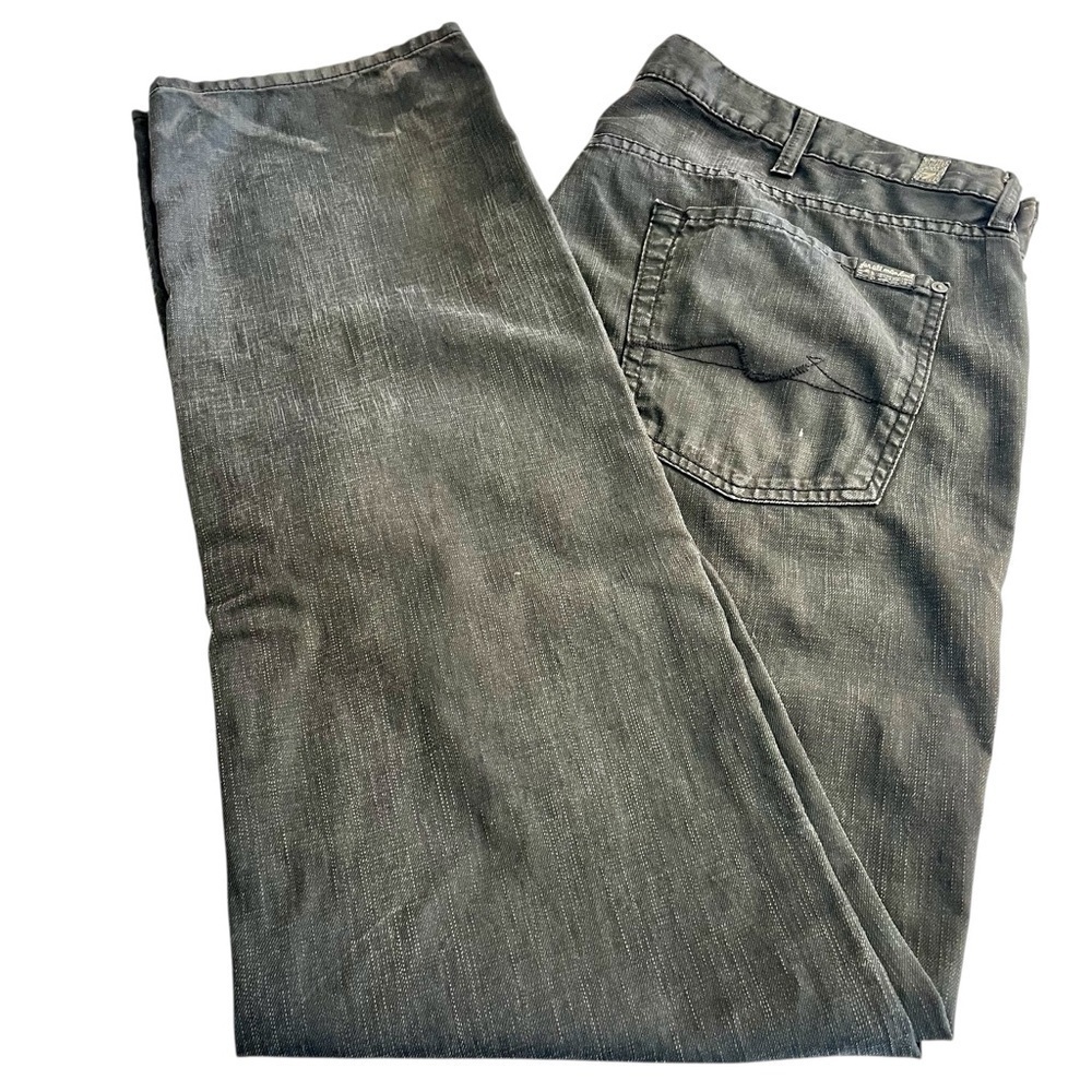 7 For All Mankind Slimmy Coated Black Jeans Size 40